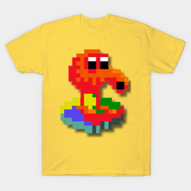 Q Bert on Disc Shirt T-Shirt by RoswellWitness